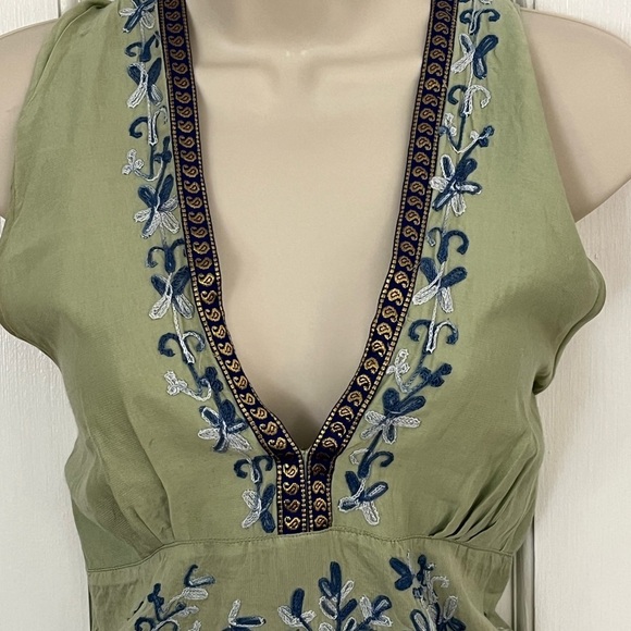 Bohemian Halter top Embroidered size small Boho Festival Summer Beachy Night Out - Picture 2 of 7